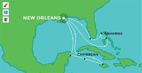Cruises departing from New Orleans