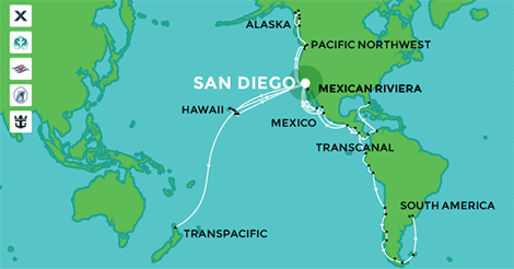 Cruises departing from San Diego